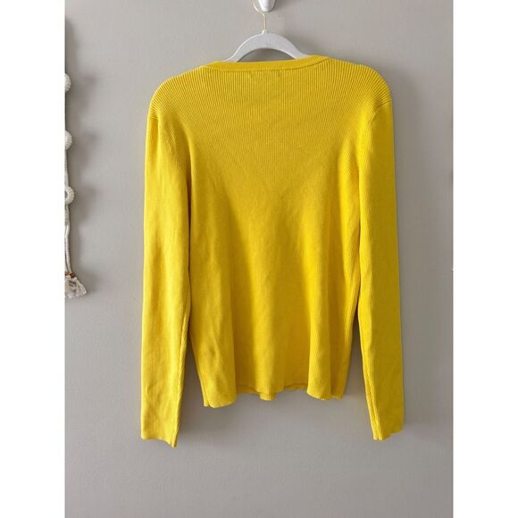 Lauren Ralph Lauren Ribbed Sweater Size XL Crewneck Gold Buttons - Picture 5 of 9